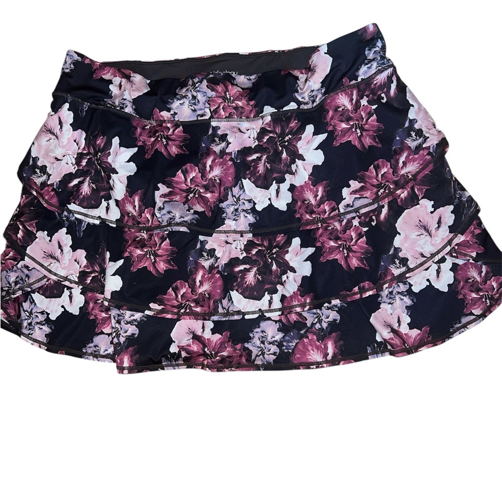Ideology Black Floral Ruffle Skort 
Plus Size 3X